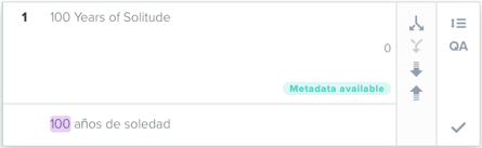 CAT Editor showing that metadata is available